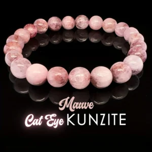 Mauve Kunzite Cat's Eye Bracelet【Natural stone color random】