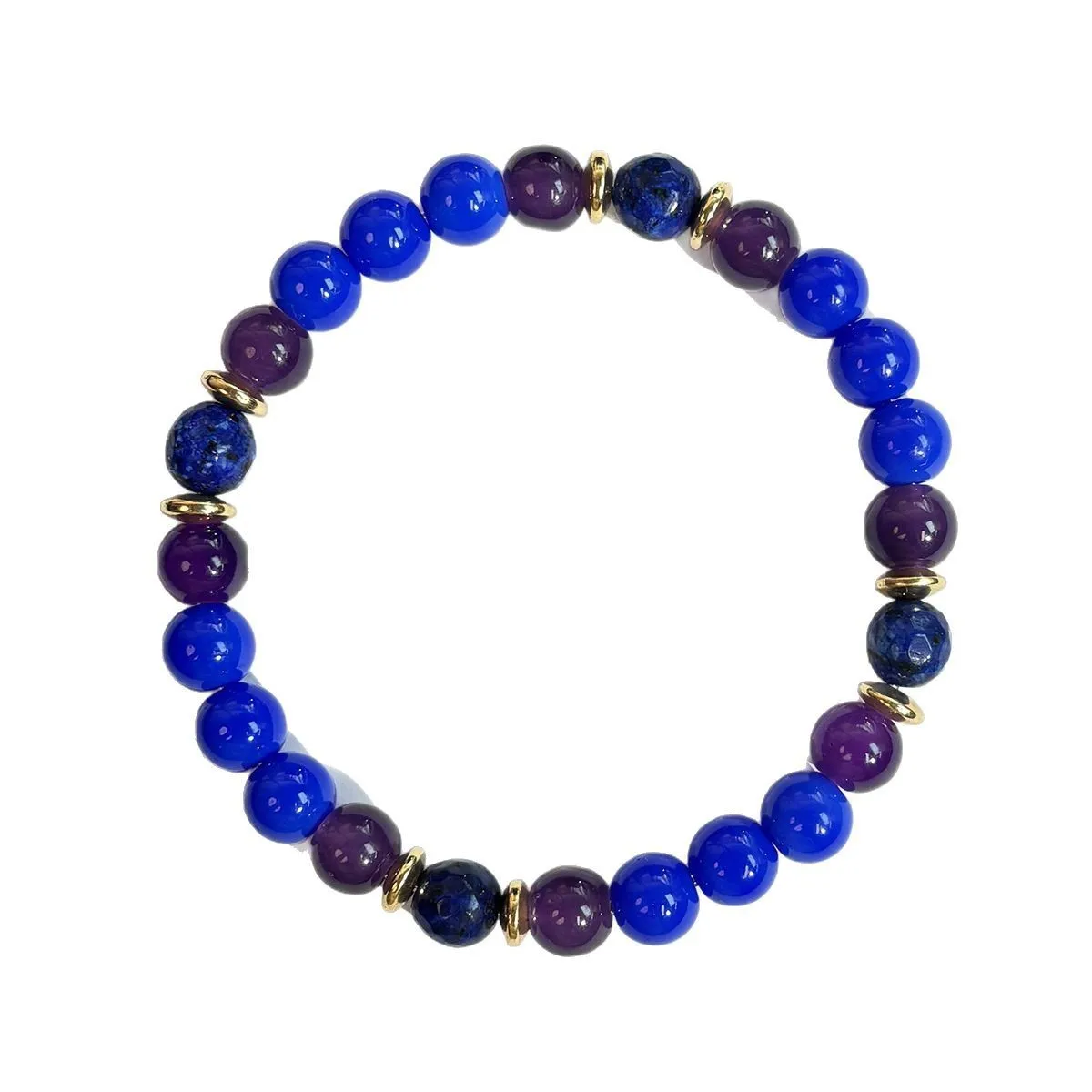 Natural Amethyst & Lapis Lazuli Bracelet - Image 3