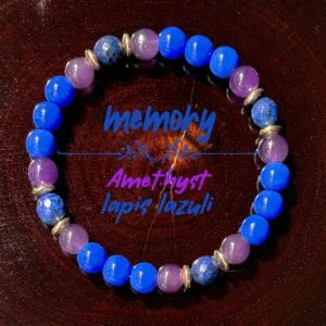 Natural Amethyst & Lapis Lazuli Bracelet