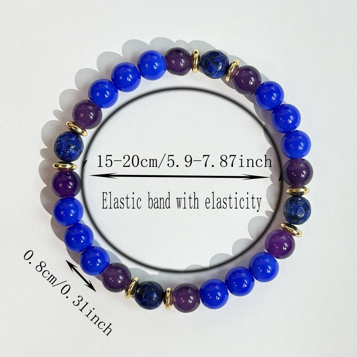 Natural Amethyst & Lapis Lazuli Bracelet - Image 2