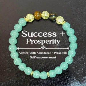 Green Abundance Bracelet (primarily jade/aventurine with tiger eye accents)